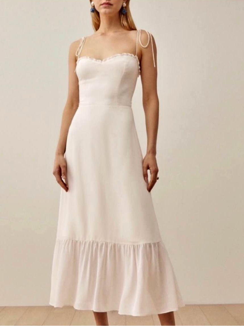 Reformation Enya White Midi Dress 6